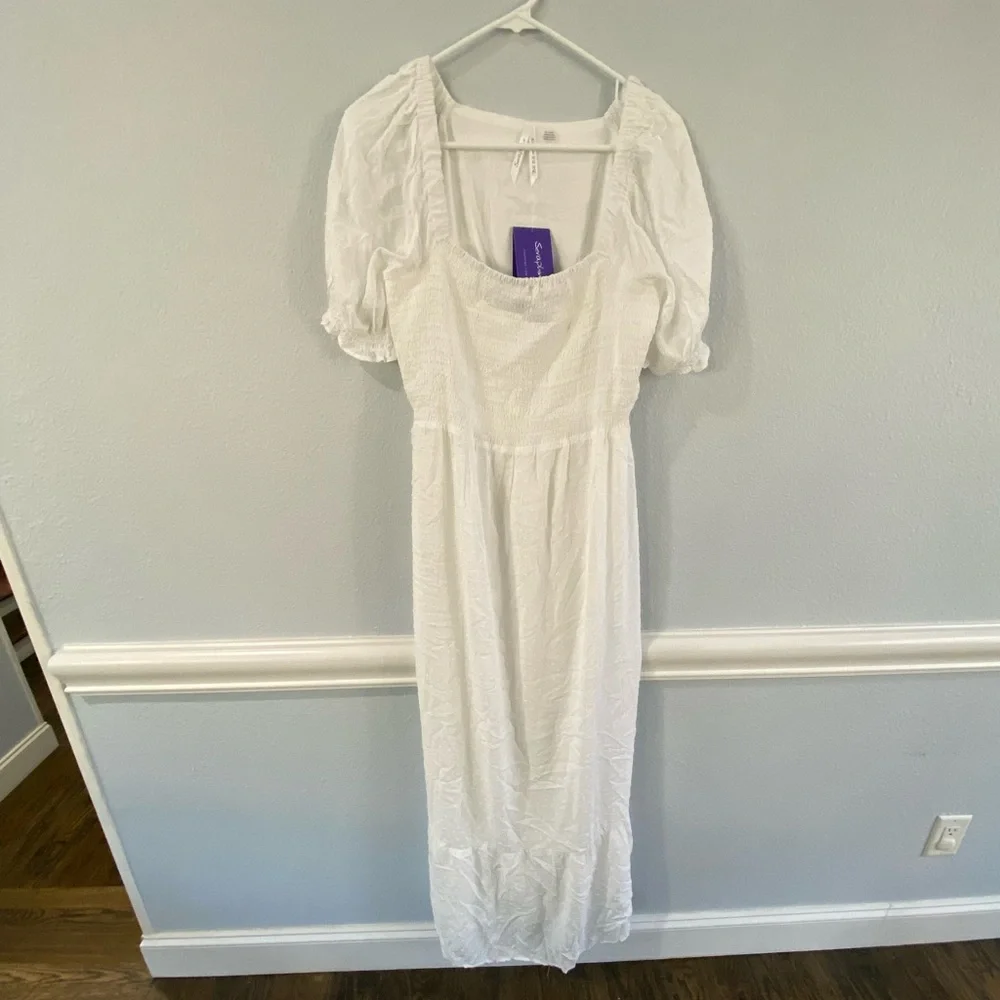 Seraphine Maternity / White Shirred Maternity Maxi Dress / BNWT - Picture 1 of 5